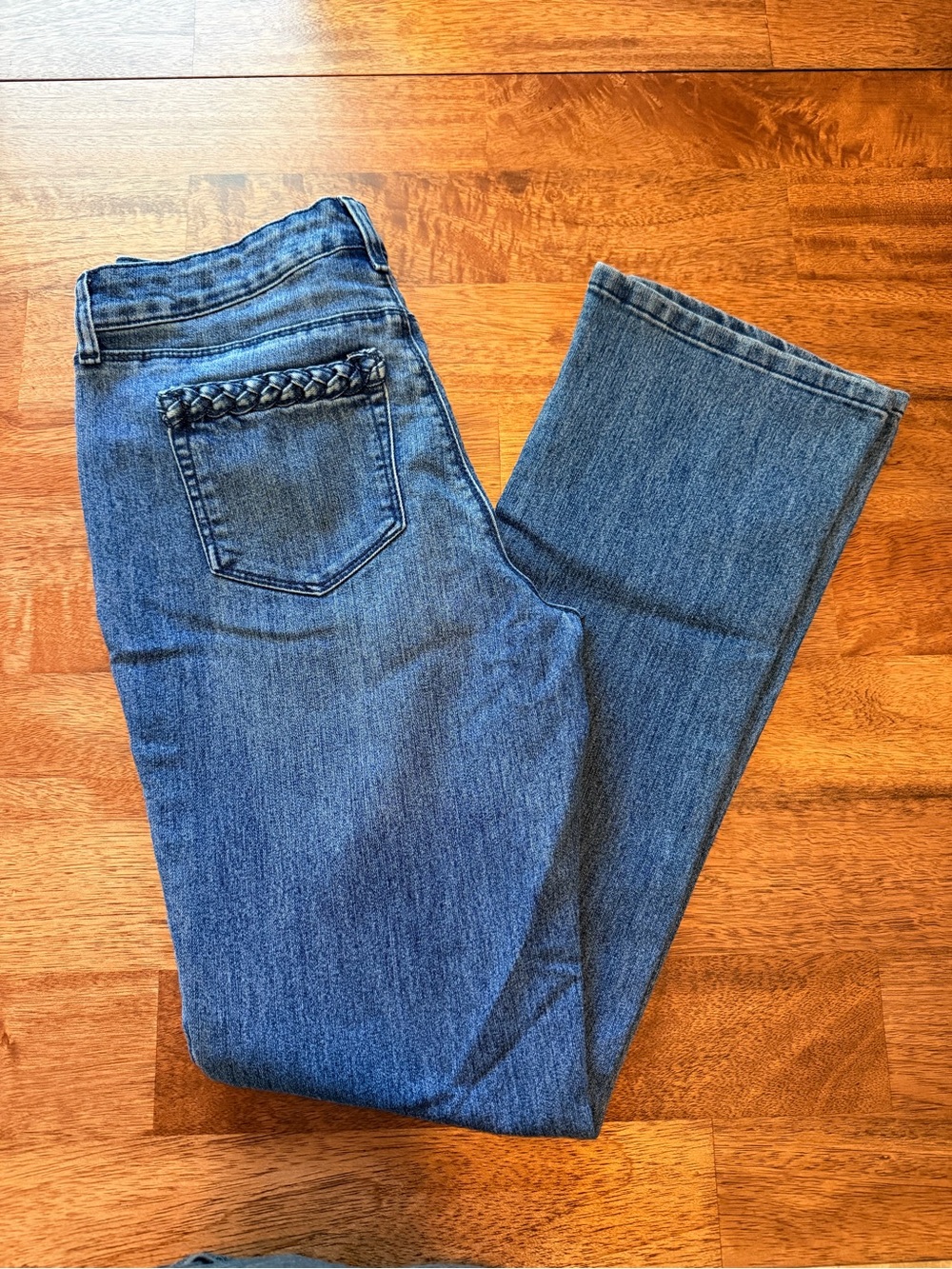Style & Co. Braided Back Pocket Bootcut Jeans in Medium Blue